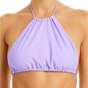 1090 JADE SWIM Gia Halter Neck Bikini Swim Top LAVENDER sz L